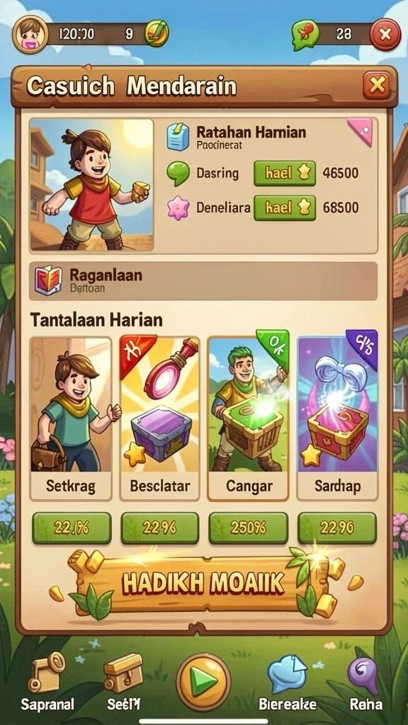 Karakter unik dengan kemampuan yang berbeda-beda.