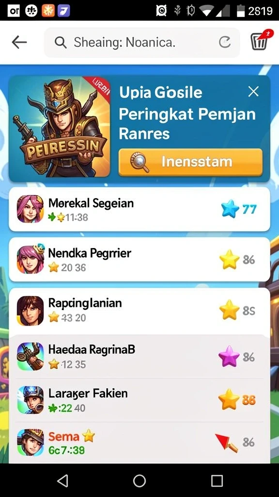 Screenshot menampilkan berbagai pilihan permainan yang tersedia.