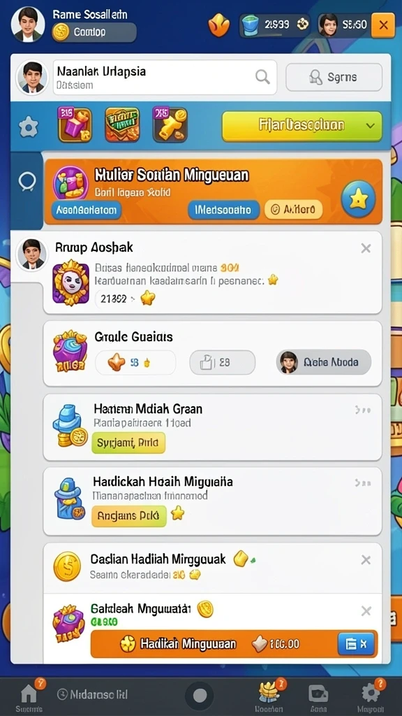 Ilustrasi karakter yang penuh warna dan bervariasi.